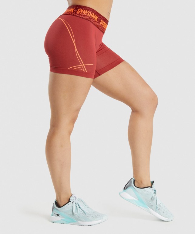 Gymshark Apex Seamless Low Rise Women's Shorts Burgundy | UAE-96HQWR