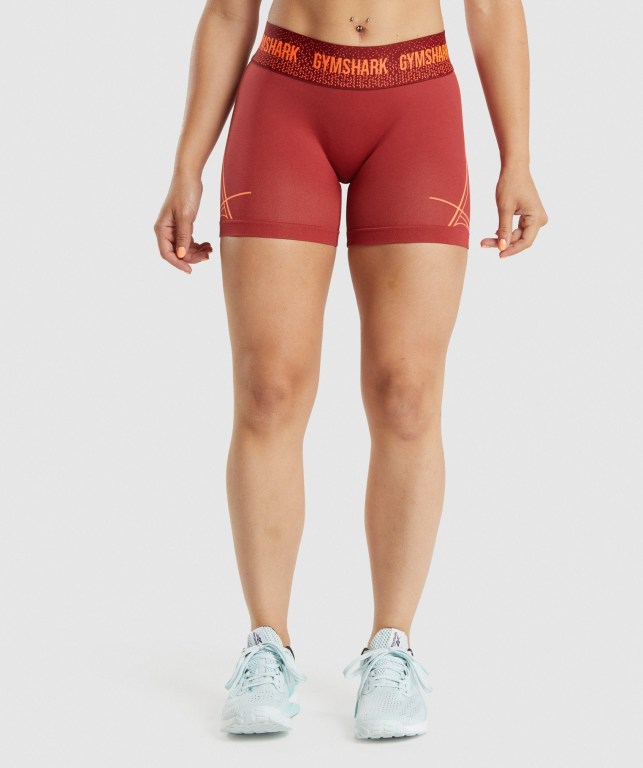 Gymshark Apex Seamless Low Rise Women\'s Shorts Burgundy | UAE-96HQWR