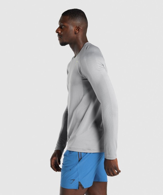 Gymshark Apex Seamless Men's T Shirts Grey | UAE-81EATW