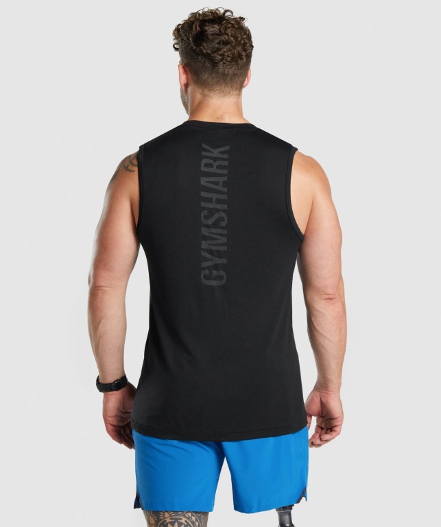 Gymshark Apex Seamless Men's Tank Tops Black | UAE-34YPOH