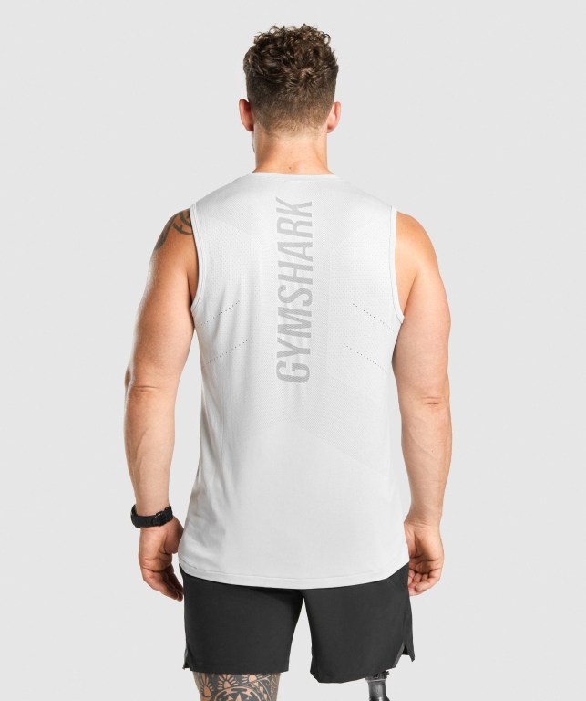 Gymshark Apex Seamless Men's Tank Tops Light Grey | UAE-60XJWM