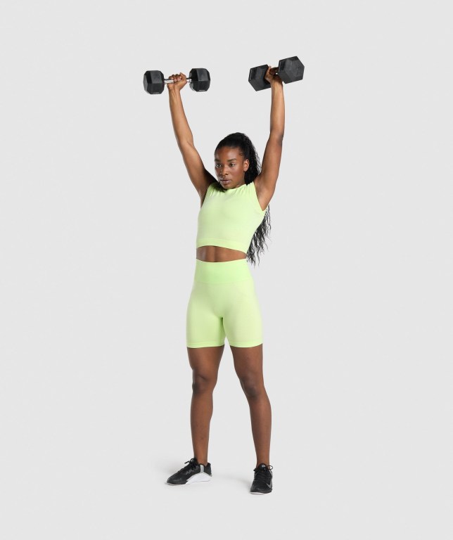 Gymshark Apex Seamless Women's Shorts Green / Light Green | UAE-45HENJ