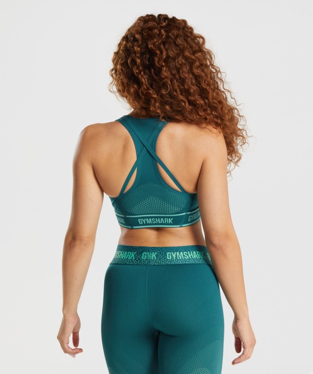 Gymshark Apex Seamless Women's Sports Bra Turquoise | UAE-46UOCW