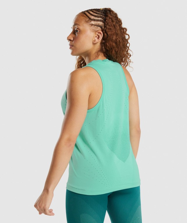 Gymshark Apex Seamless Women's Tank Tops Turquoise | UAE-09NDPA