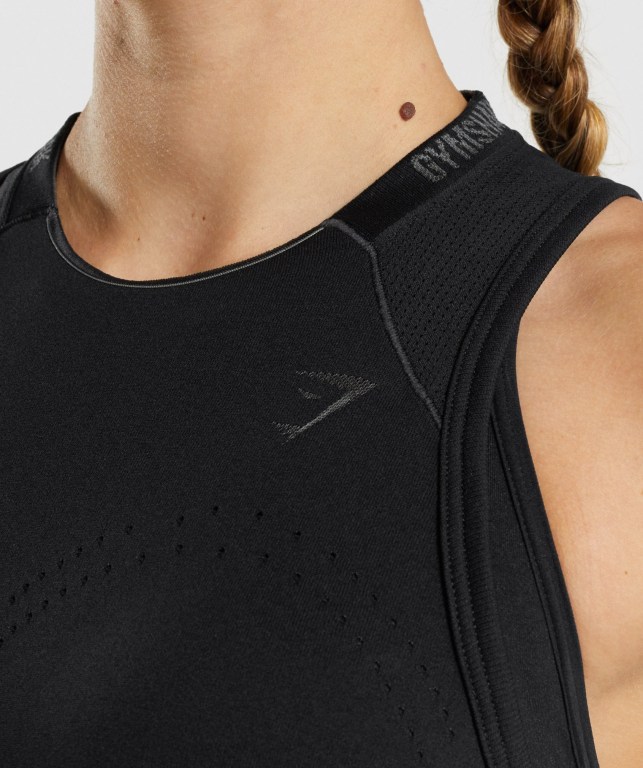 Gymshark Apex Seamless Women's Tank Tops Black | UAE-29UQES