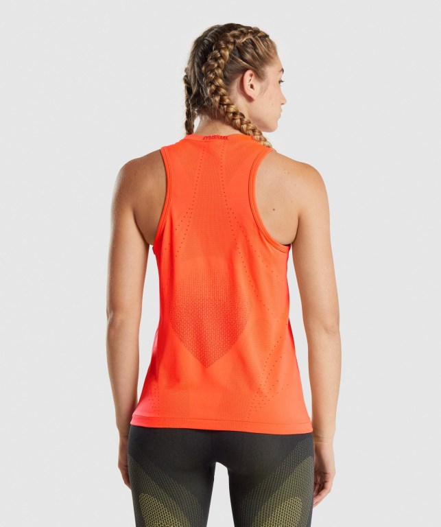 Gymshark Apex Seamless Women's Tank Tops Orange | UAE-84OSFZ