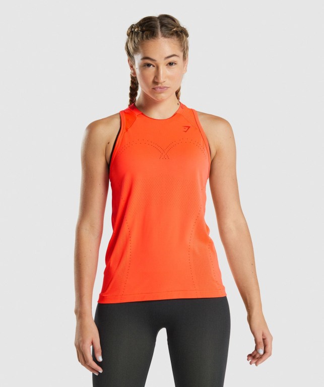 Gymshark Apex Seamless Women\'s Tank Tops Orange | UAE-84OSFZ