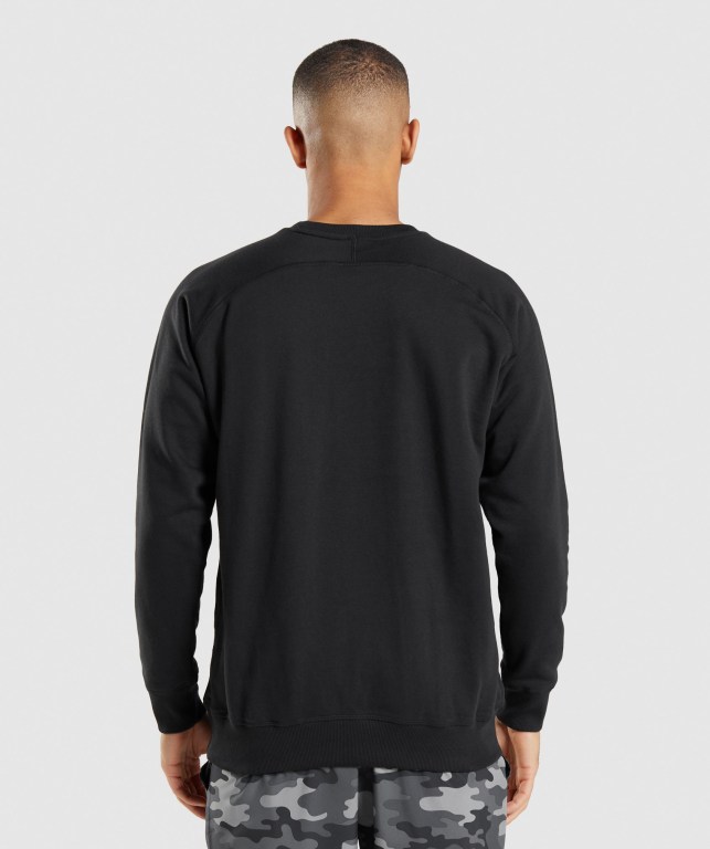 Gymshark Apollo Crew Men's Hoodies Black | UAE-25LJPO