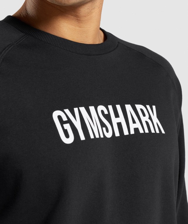 Gymshark Apollo Crew Men's Hoodies Black | UAE-25LJPO