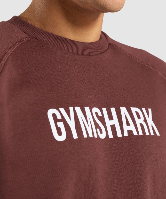 Gymshark Apollo Crew Men's Hoodies Pink Brown | UAE-57ZLMQ