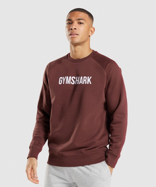 Gymshark Apollo Crew Men\'s Hoodies Pink Brown | UAE-57ZLMQ