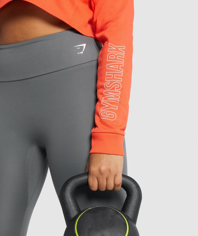 Gymshark Apollo Graphic Cropped Sweater Women's Hoodies Orange | UAE-36IKQL