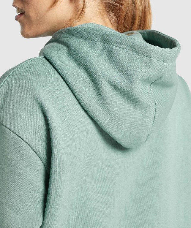 Gymshark Apollo Graphic Oversized Women's Hoodies Light Green | UAE-64QVSI