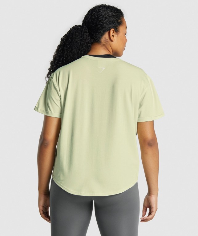 Gymshark Apollo Graphic Women's T Shirts Light Green | UAE-51ZBWS