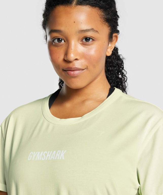 Gymshark Apollo Graphic Women's T Shirts Light Green | UAE-51ZBWS