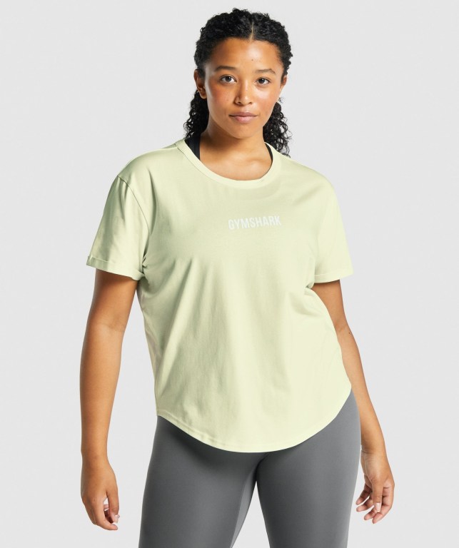 Gymshark Apollo Graphic Women\'s T Shirts Light Green | UAE-51ZBWS