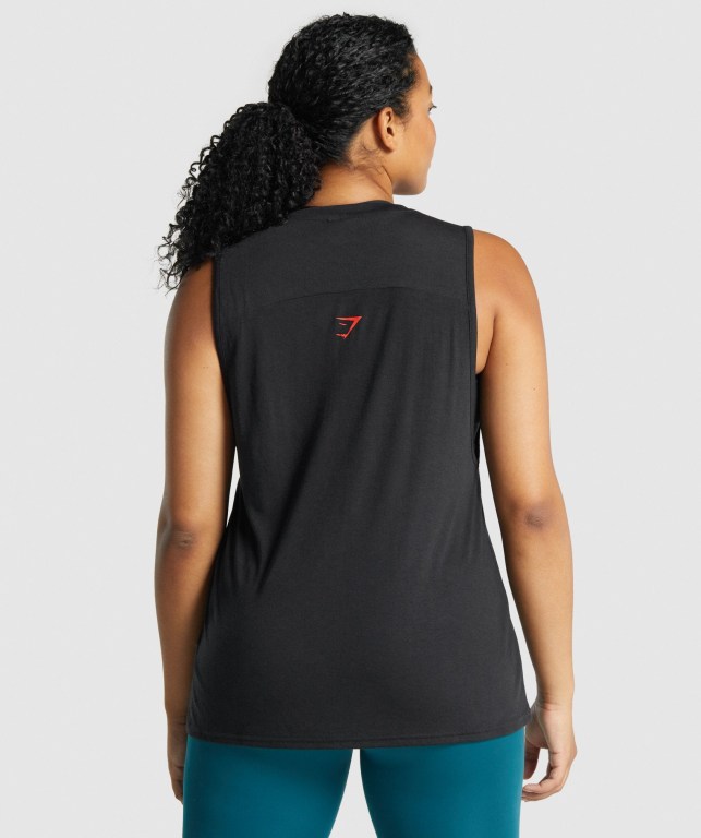 Gymshark Apollo Graphic Women's Tank Tops Black | UAE-06FRVB