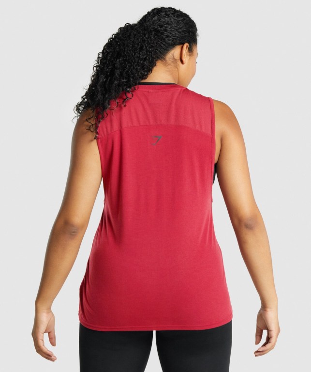 Gymshark Apollo Graphic Women's Tank Tops Burgundy | UAE-13KOGT