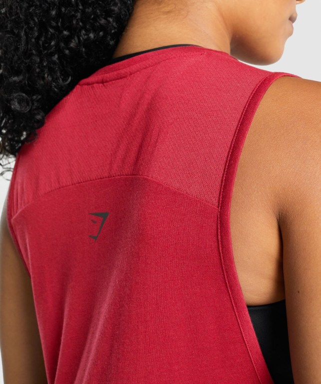 Gymshark Apollo Graphic Women's Tank Tops Burgundy | UAE-13KOGT