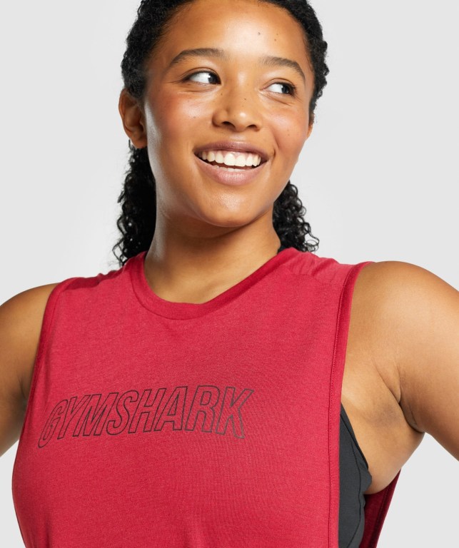 Gymshark Apollo Graphic Women's Tank Tops Burgundy | UAE-13KOGT