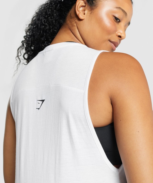 Gymshark Apollo Graphic Women's Tank Tops White | UAE-95UXRS