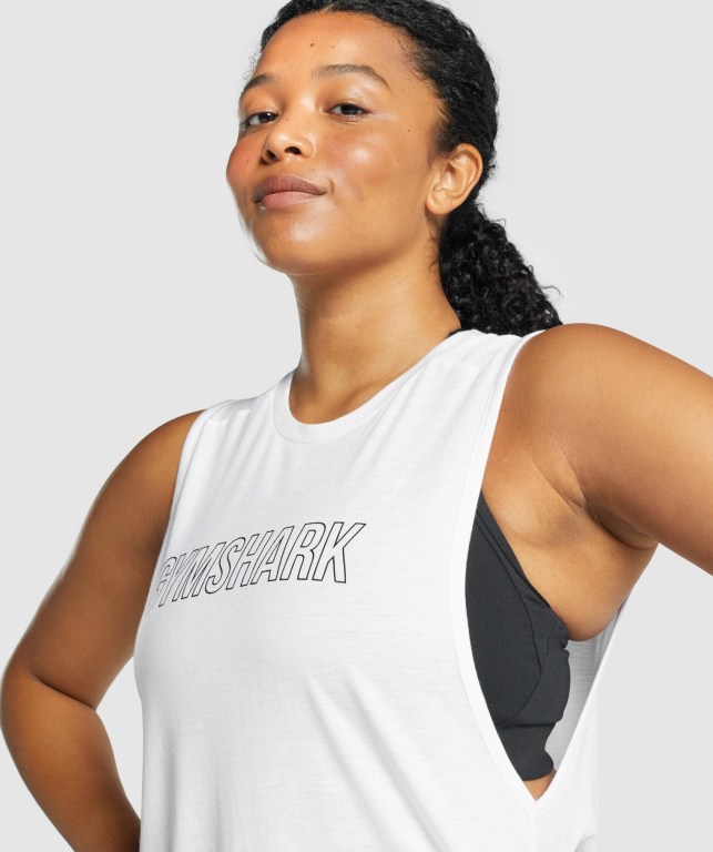 Gymshark Apollo Graphic Women's Tank Tops White | UAE-95UXRS