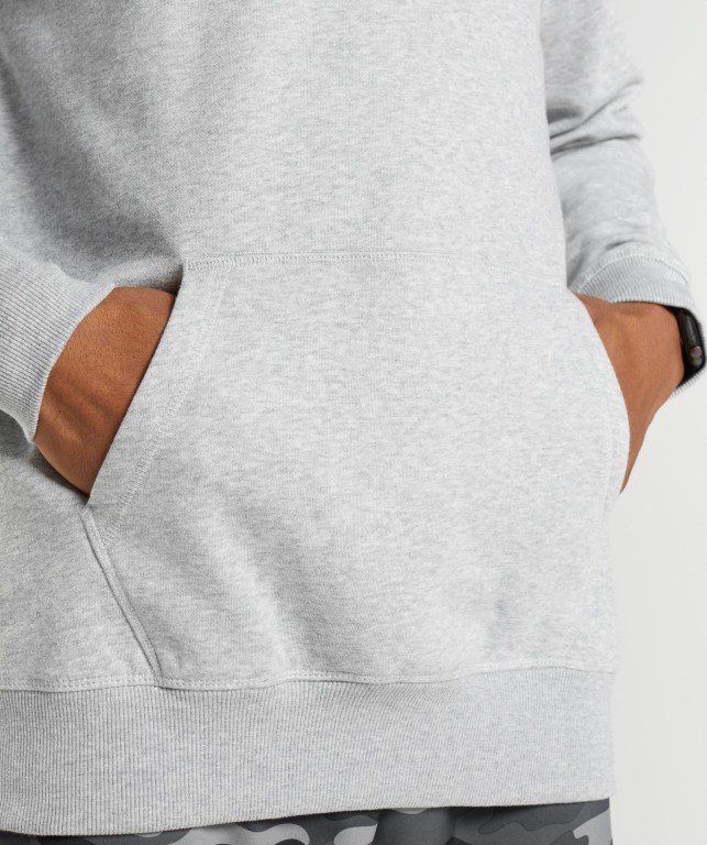 Gymshark Apollo Men's Hoodies Light Grey | UAE-59VRSJ