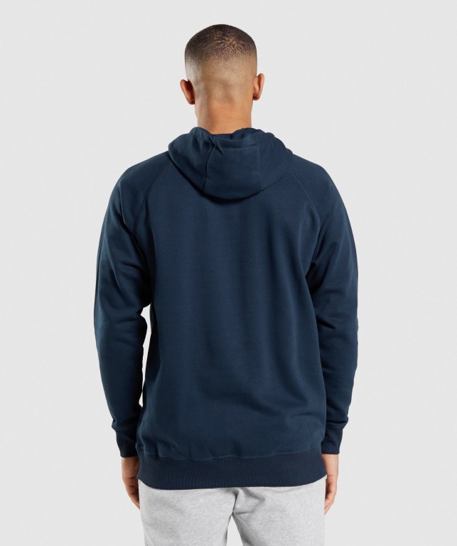 Gymshark Apollo Men's Hoodies Navy | UAE-64NSCZ