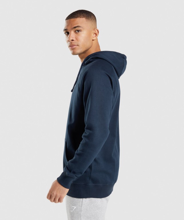 Gymshark Apollo Men's Hoodies Navy | UAE-64NSCZ