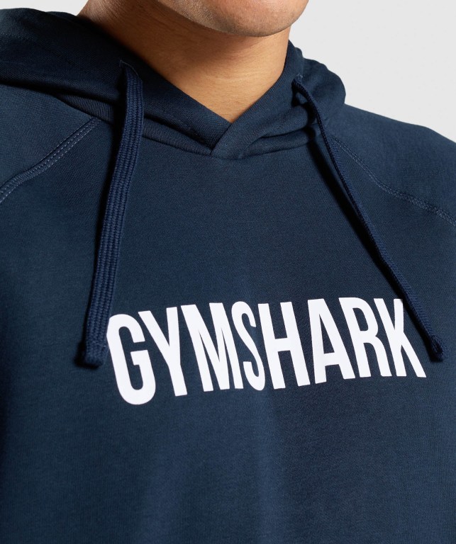 Gymshark Apollo Men's Hoodies Navy | UAE-64NSCZ