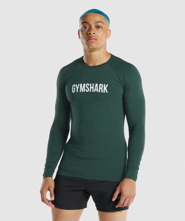 Gymshark Apollo Men\'s T Shirts Dark Green | UAE-78HIVS