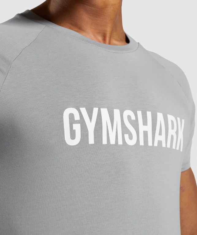 Gymshark Apollo Men's T Shirts Grey | UAE-56KESZ