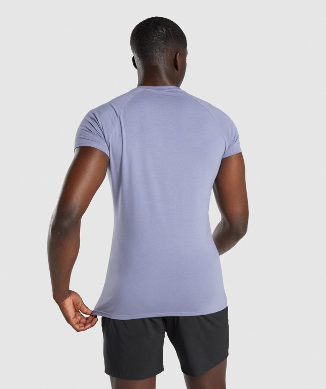 Gymshark Apollo Men's T Shirts Light Blue | UAE-98JOKP