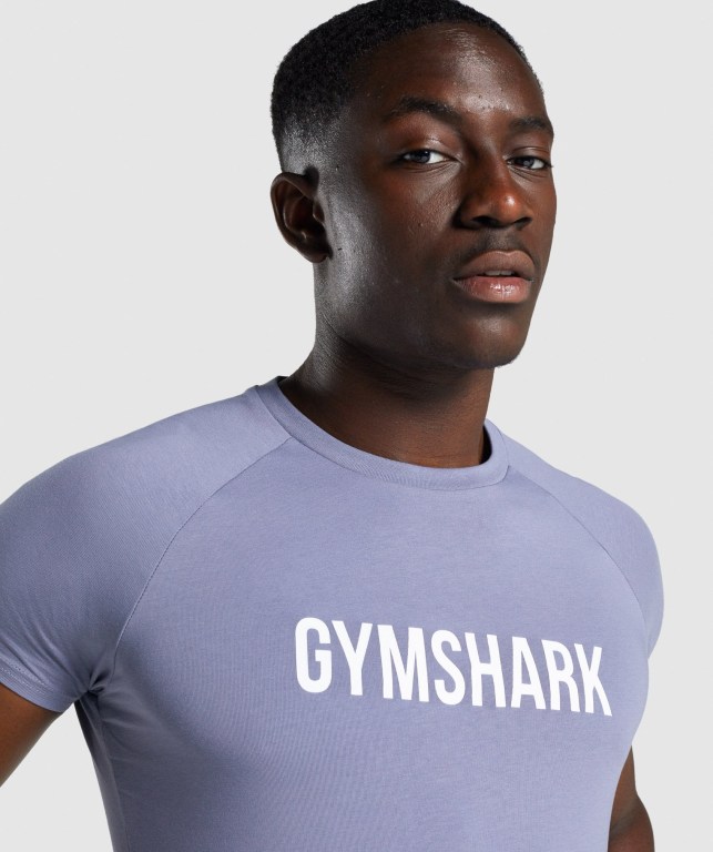 Gymshark Apollo Men's T Shirts Light Blue | UAE-98JOKP