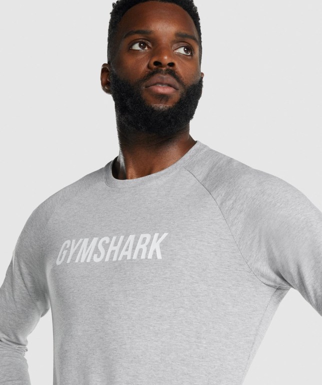 Gymshark Apollo Men's T Shirts Light Grey | UAE-83RHMZ