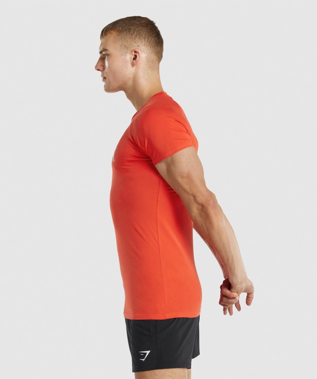 Gymshark Apollo Men's T Shirts Orange | UAE-36JYFE