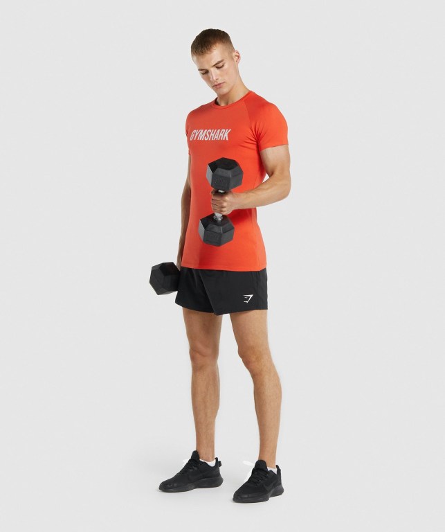 Gymshark Apollo Men's T Shirts Orange | UAE-36JYFE