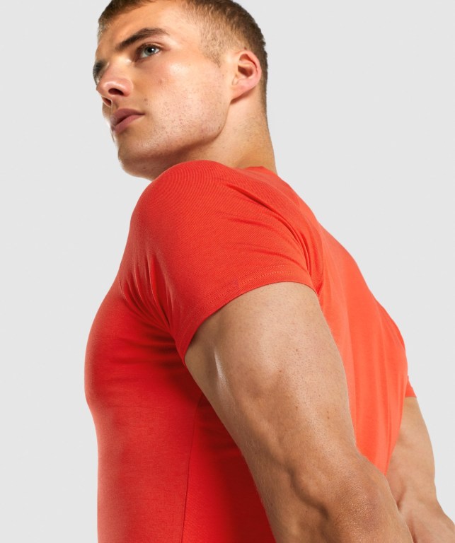 Gymshark Apollo Men's T Shirts Orange | UAE-36JYFE