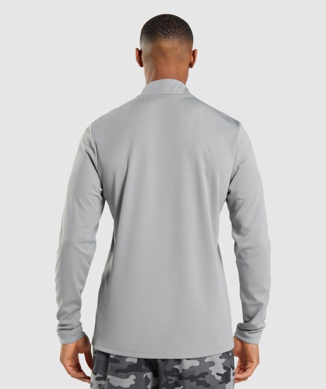 Gymshark Arrival 1/4 Zip Men's Hoodies Grey | UAE-03FUNI