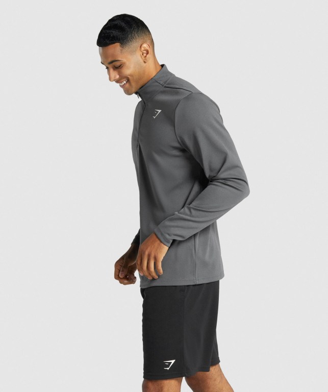 Gymshark Arrival 1/4 Zip Men's Hoodies Grey | UAE-10KEWY