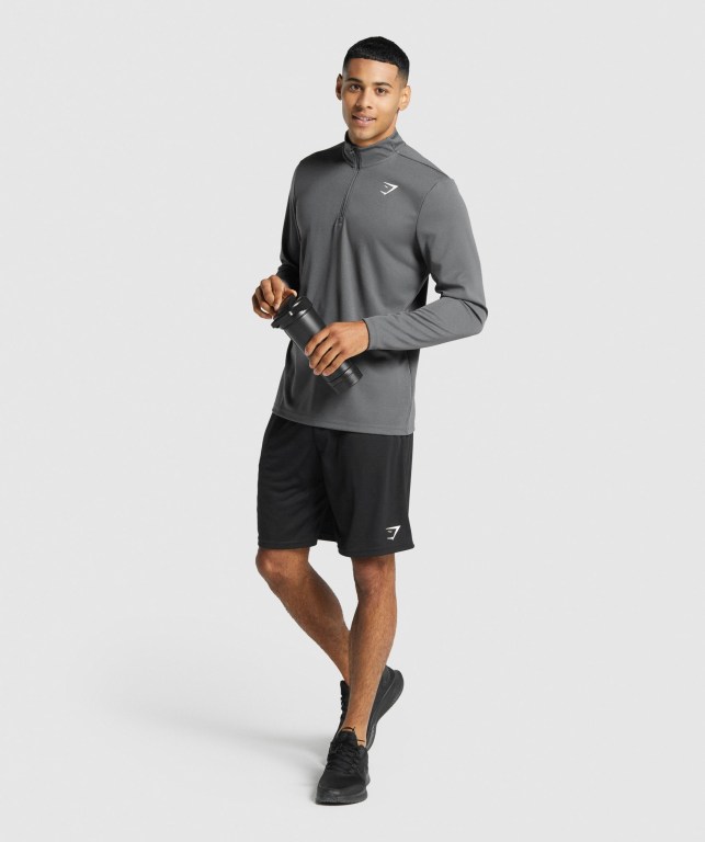 Gymshark Arrival 1/4 Zip Men's Hoodies Grey | UAE-10KEWY