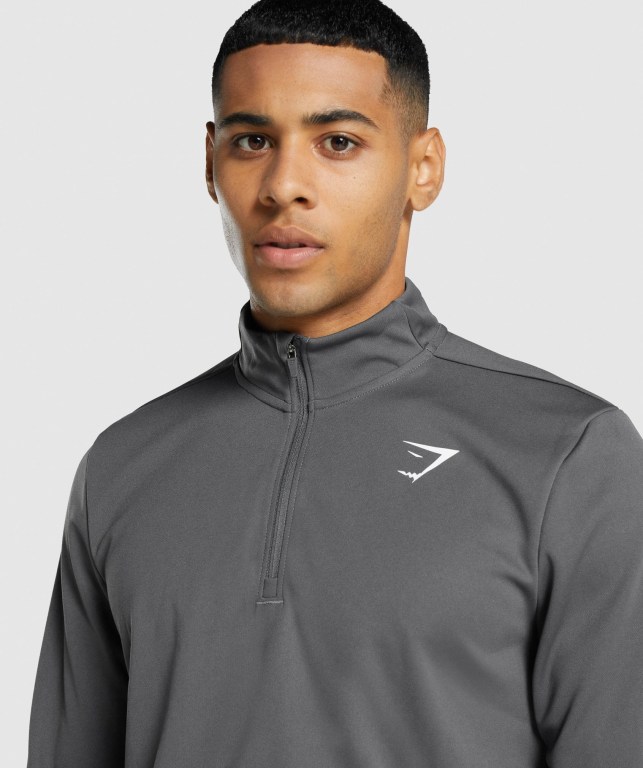 Gymshark Arrival 1/4 Zip Men's Hoodies Grey | UAE-10KEWY