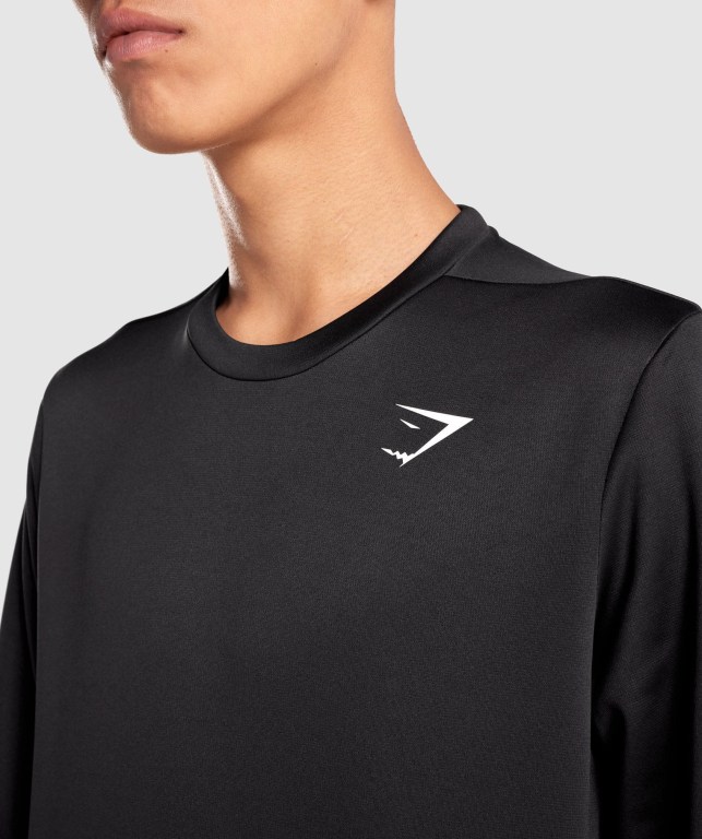 Gymshark Arrival Crew Sweatshirt Men's Hoodies Black | UAE-45AYIS