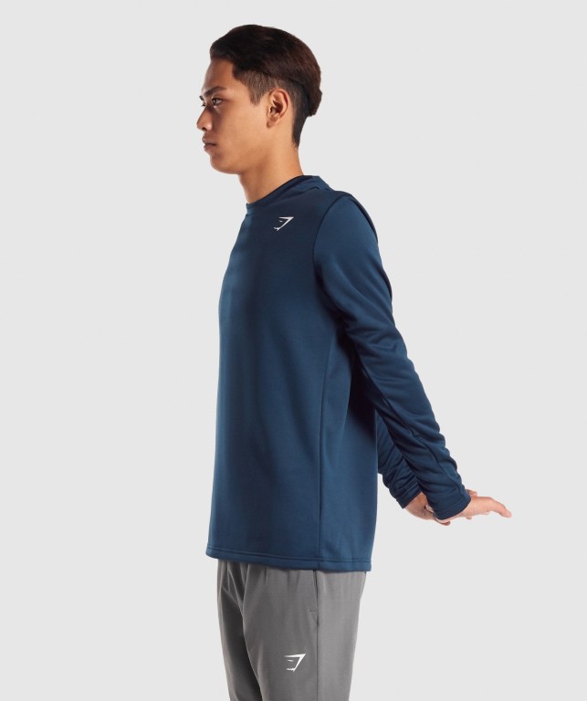 Gymshark Arrival Crew Sweatshirt Men's Hoodies Navy | UAE-70BWMJ