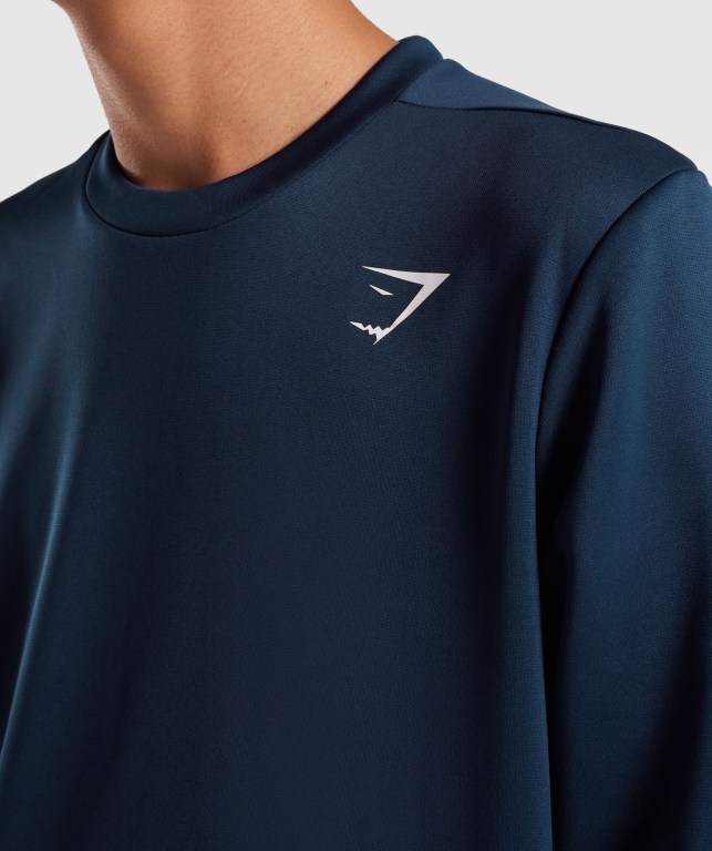 Gymshark Arrival Crew Sweatshirt Men's Hoodies Navy | UAE-70BWMJ