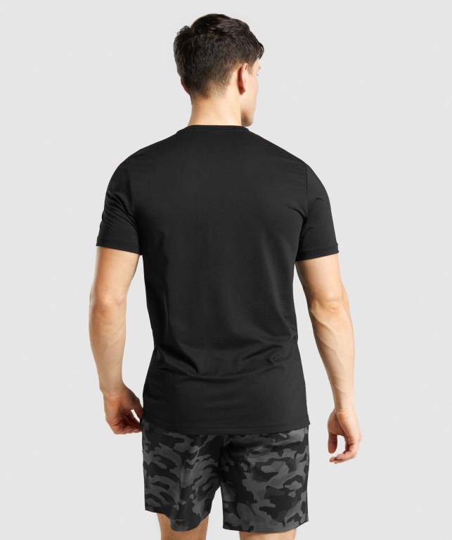 Gymshark Arrival Graphic Men's T Shirts Black | UAE-27CRMU