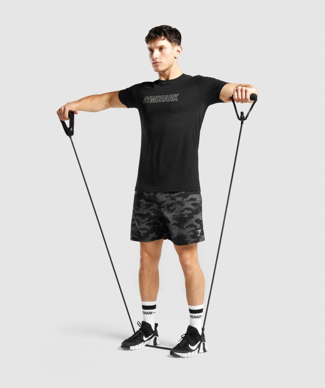 Gymshark Arrival Graphic Men's T Shirts Black | UAE-27CRMU