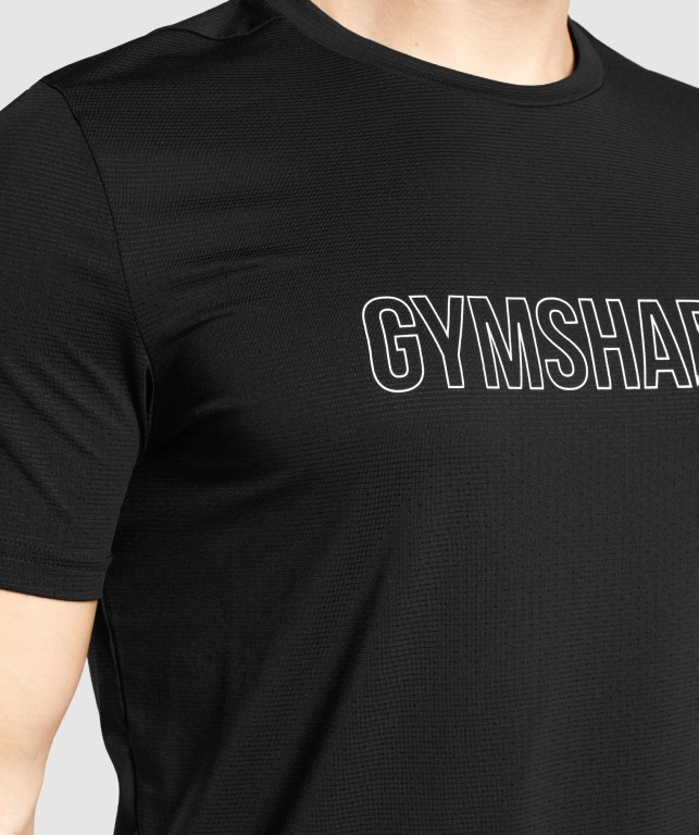 Gymshark Arrival Graphic Men's T Shirts Black | UAE-27CRMU