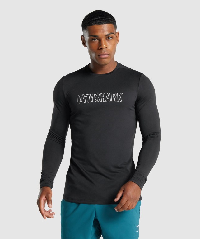 Gymshark Arrival Graphic Men\'s T Shirts Black | UAE-50WKRZ