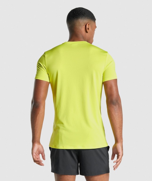 Gymshark Arrival Graphic Men's T Shirts Yellow | UAE-59HQXD